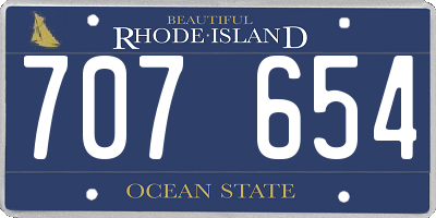 RI license plate 707654