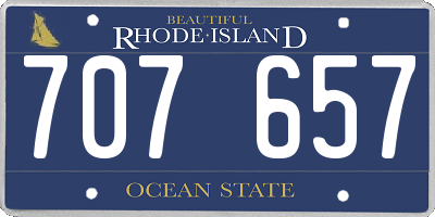 RI license plate 707657