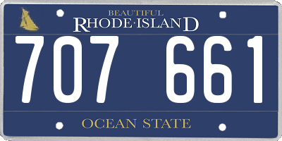 RI license plate 707661