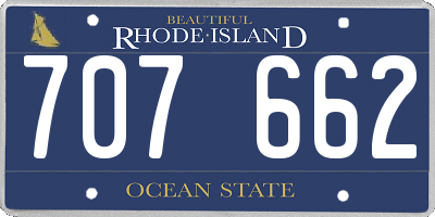RI license plate 707662