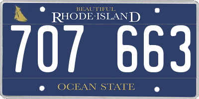 RI license plate 707663