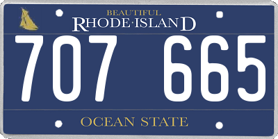 RI license plate 707665