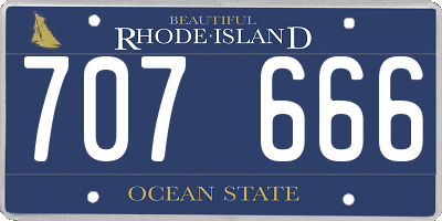 RI license plate 707666