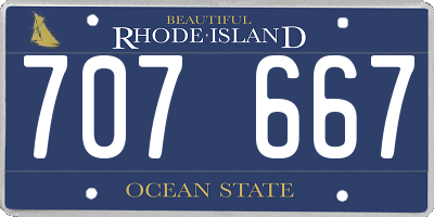 RI license plate 707667