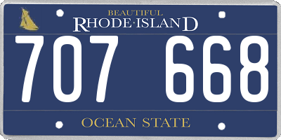 RI license plate 707668