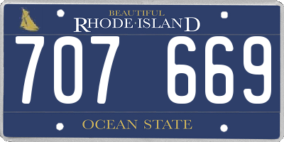 RI license plate 707669