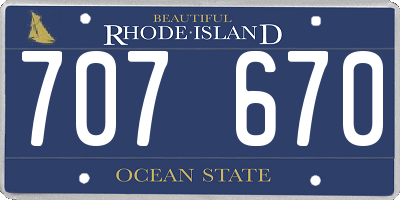 RI license plate 707670