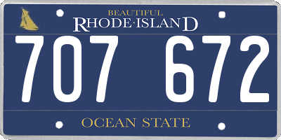 RI license plate 707672