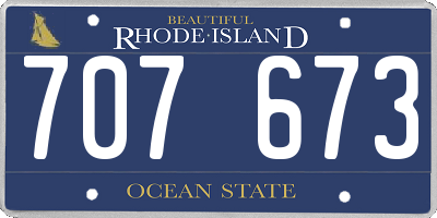 RI license plate 707673