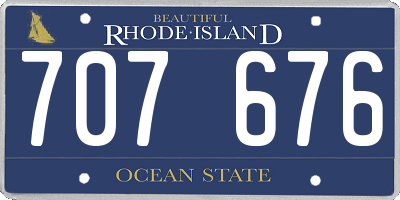 RI license plate 707676