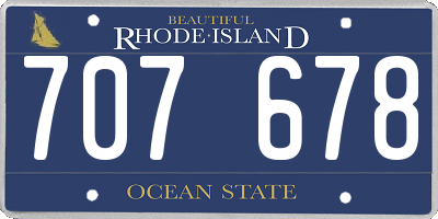 RI license plate 707678