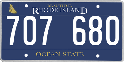 RI license plate 707680