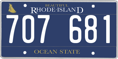 RI license plate 707681