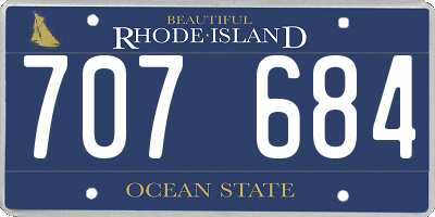 RI license plate 707684