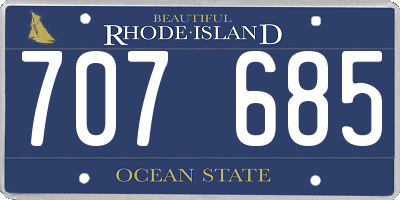 RI license plate 707685