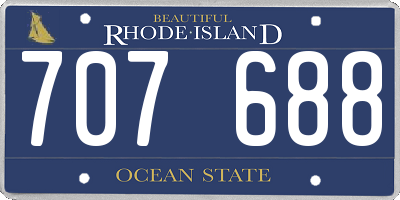 RI license plate 707688
