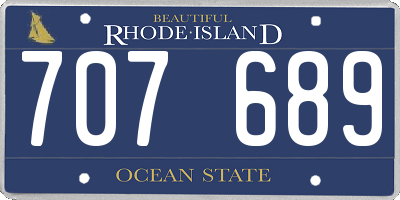 RI license plate 707689
