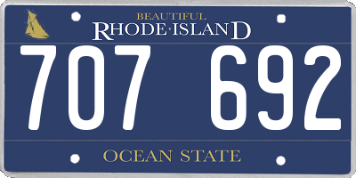 RI license plate 707692