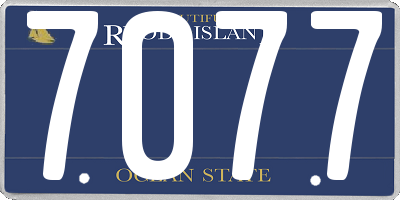 RI license plate 7077