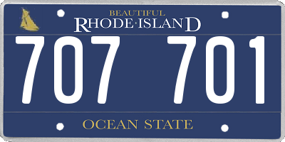 RI license plate 707701
