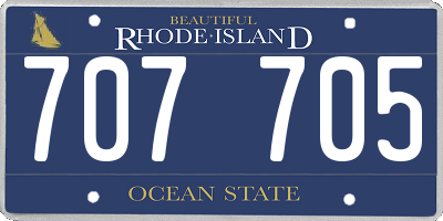 RI license plate 707705