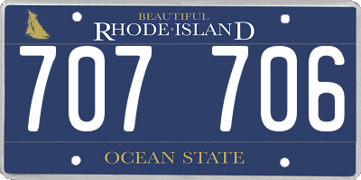 RI license plate 707706