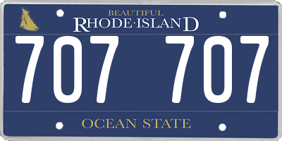 RI license plate 707707