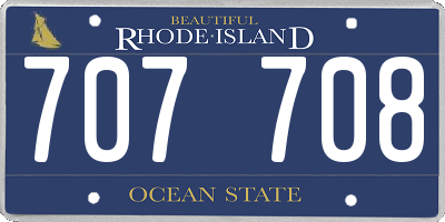 RI license plate 707708
