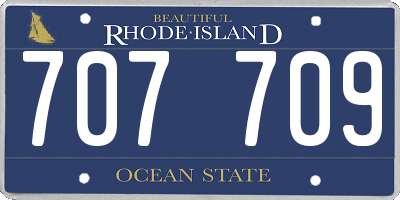 RI license plate 707709