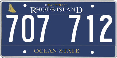 RI license plate 707712