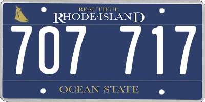 RI license plate 707717