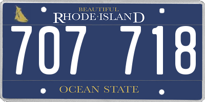 RI license plate 707718