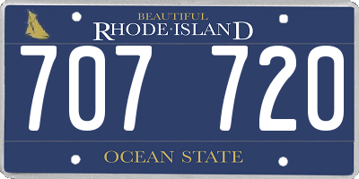 RI license plate 707720