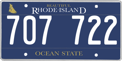 RI license plate 707722