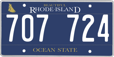 RI license plate 707724