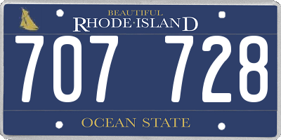 RI license plate 707728