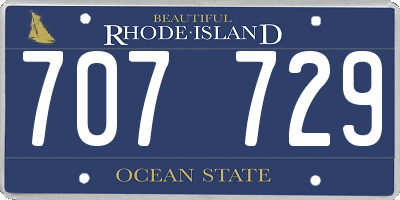 RI license plate 707729