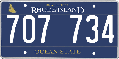RI license plate 707734