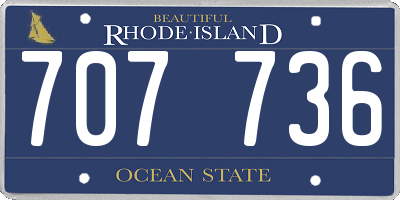 RI license plate 707736