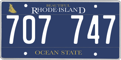 RI license plate 707747