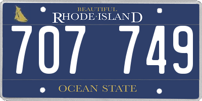 RI license plate 707749