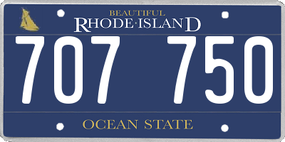RI license plate 707750
