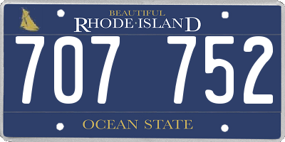RI license plate 707752