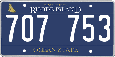 RI license plate 707753