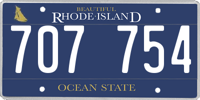 RI license plate 707754