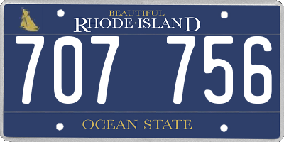 RI license plate 707756