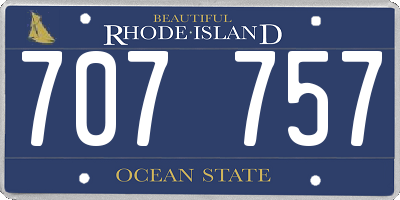 RI license plate 707757