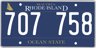 RI license plate 707758
