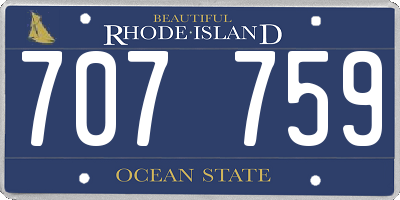 RI license plate 707759