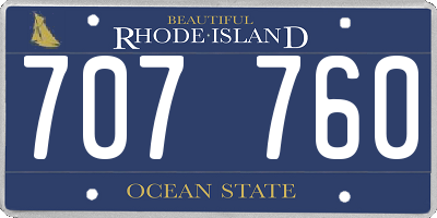 RI license plate 707760